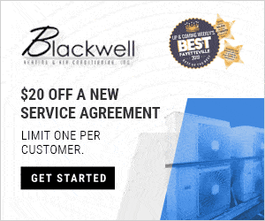 Get 20 dollars off a for any new service agreement for air conditioning and heating in Fayetteville.